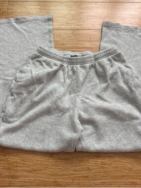 Brandy Melville Light Gray Waffle Knit Pants
